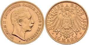 Preußen Goldmünzen 10 Mark, 1903, Wilhelm ... 