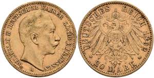 Preußen Goldmünzen 20 Mark, 1892, Wilhelm ... 