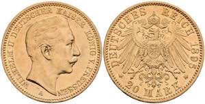 Preußen Goldmünzen 20 Mark, 1895, Wilhelm ... 