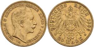 Preußen Goldmünzen 20 Mark, 1896, Wilhelm ... 