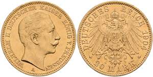 Preußen Goldmünzen 20 Mark, 1904 A, ... 