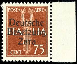 Zara 75 C. Flugpost, Aufdruck Type II, mit ... 