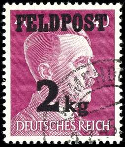Feldpostmarken 2 Kg auf 40 Pfg Hitler ... 