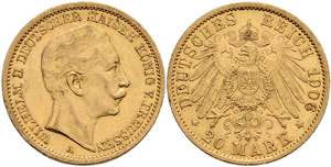 Preußen Goldmünzen 20 Mark, 1906, Wilhelm ... 
