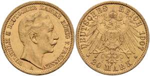 Preußen Goldmünzen 20 Mark, 1907, Wilhelm ... 