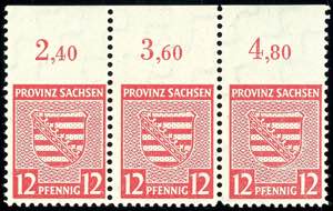SBZ 12 Pfennig Wappen, Postmeistertrennung ... 
