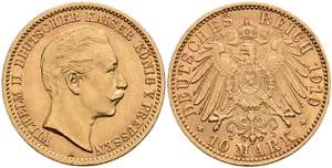 Preußen Goldmünzen 10 Mark, 1893, Wilhelm ... 