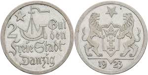 Münzen der deutschen Nebengebiete Danzig, 2 ... 