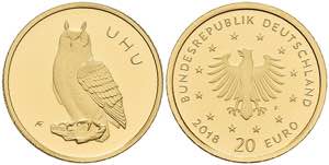 Münzen Bund ab 1946 20 Euro, Gold, 2018, F, ... 