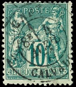 Frankreich 1876, 10 C.Typ II in einer für ... 