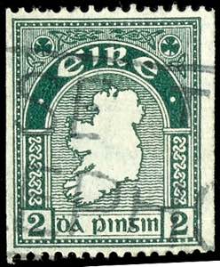 Irland 1933, 2 Pg Freimarke, Rollenzähnung ... 