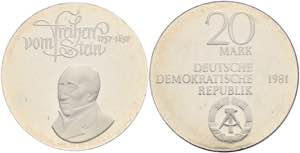 Münzen DDR 20 Mark, 1981, Freiherr vom ... 
