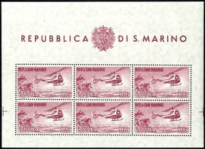 San Marino 1961, 1000 Lire Flugpostausgabe ... 