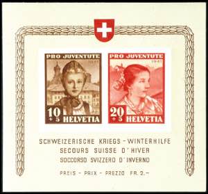 Schweiz 1941, Blockausgabe Pro Juventute, ... 