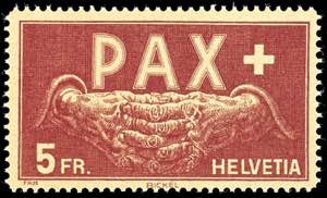 Schweiz 5 Fr. PAX, postfrisch, Mi. 150,-, ... 