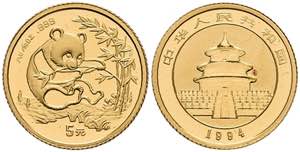 China Volksrepublik 5 Yuan, Gold, 1994, ... 