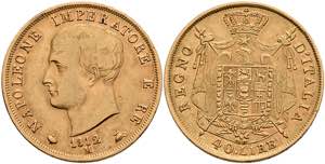 Italien 40 Lire, Gold, 1812, M, Napoleon I., ... 
