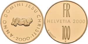Schweiz 100 Franken, Gold, 2000, Zweitausend ... 