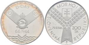 Slowakei 200 Kronen, Silber, 1994, 50. ... 