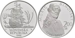 Slowakei 200 Kronen, Silber, 1996, 250. ... 