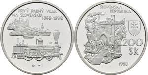 Slowakei 200 Kronen, Silber, 1998, 150 Jahre ... 