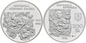 Slowakei 200 Kronen, Silber, 1998, 50 Jahre ... 