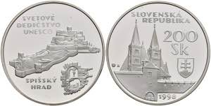 Slowakei 200 Kronen, Silber, 1998, UNESCO ... 