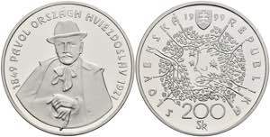 Slowakei 200 Kronen, Silber, 1999, 150. ... 