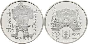 Slowakei 200 Kronen, Silber, 1999, 50 Jahre ... 
