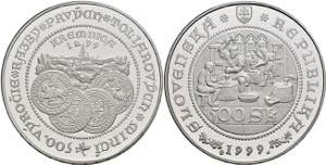 Slowakei 500 Kronen, Silber, 1999, 500 Jahre ... 