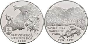 Slowakei 500 Kronen, Silber, 1999, ... 