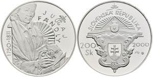 Slowakei 200 Kronen, Silber, 2000, 250. ... 