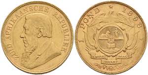 Südafrika Pound, Gold, 1898, Fb. 2, ... 
