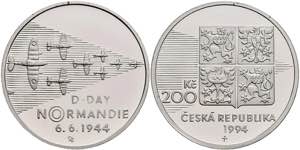 Tschechien 200 Kronen, Silber, 1994, 50. ... 