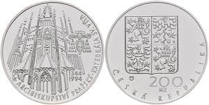 Tschechien 200 Kronen, Silber, 1994, 650 ... 