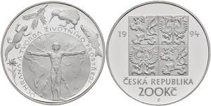 Tschechien 200 Kronen, Silber, 1994, ... 