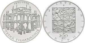 Tschechien 200 Kronen, Silber, 1996, 100 ... 