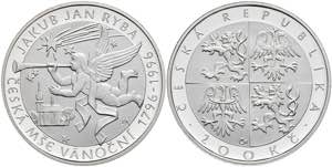 Tschechien 200 Kronen, Silber, 1996, 200 ... 
