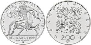 Tschechien 200 Kronen, Silber, 1997, 100 ... 