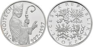 Tschechien 200 Kronen, Silber, 1997, 1000. ... 