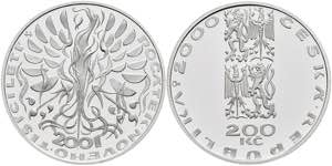 Tschechien 200 Kronen, Silber, 2000, ... 
