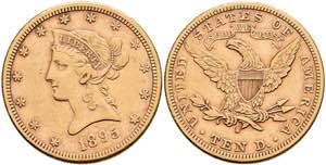 USA 10 Dollars, Gold, 1895, Mzz S San ... 