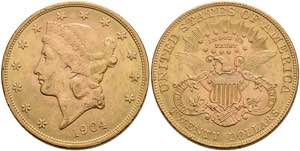 USA 20 Dollars, Gold, 1904, Philadelphia, ... 