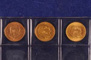 Sammlungen Goldmünzen PREUSSEN, 3x 20 Mark, ... 
