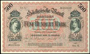 Deutsche Länderbanknoten 1871-1935 Sachsen, ... 