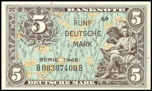 Geldscheine Bank deutscher Länder 5 ... 