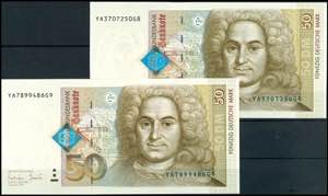 Geldscheine Deutsche Bundesbank 2x 50 ... 