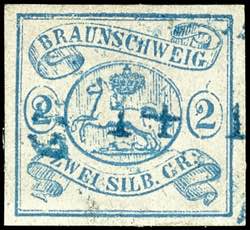 Brunswick 2 Sgr. Vivid Prussian blue, having ... 