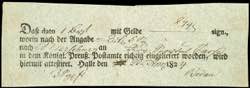 Preußen Vorphilatelie 1824, Postschein mit ... 