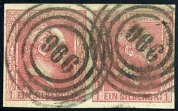Prussia 1 silver penny rose, gridded ground, ... 